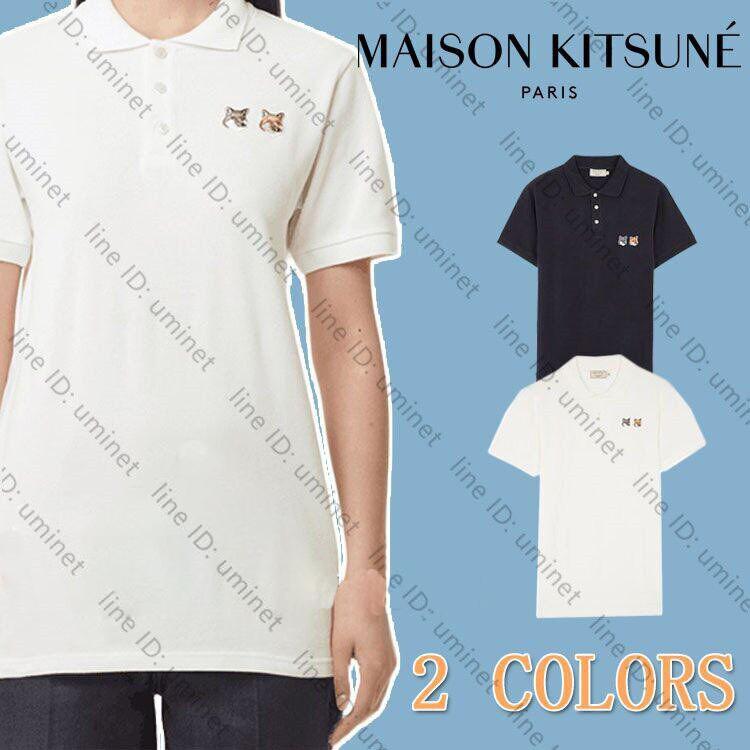 父の日 2021 MAISON KITSUNE メゾン キツネロゴ 定番人気 POLO Tシャツ DOUBLE FOX レディース 2colours メンズ 送料無料 ユニセックス 商品 在庫処分 HEAD 半袖