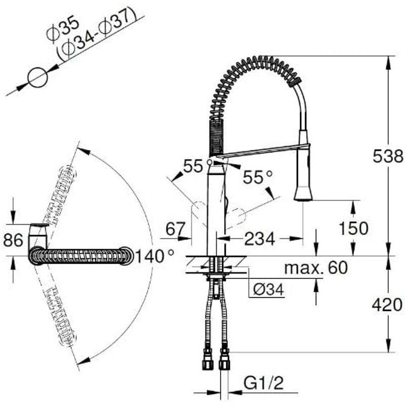 JP301001グローエＫ７キッチン混合水栓ＧＲＯＨＥ(グローエ公式・　日本規格適合)