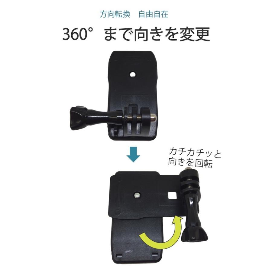 Gopro互換 クリップマウント 360度 回転式 ウェアラブルカメラ