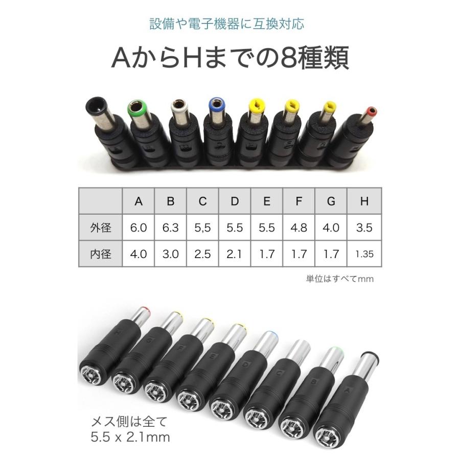 Dcプラグ 変換アダプター 8種類セット 汎用acアダプター パソコン テレビ スピーカー Acアダプタ Dcジャック 5 5mm 2 1mm ジャック 0438 便利雑貨ショップumiwo 通販 Yahoo ショッピング