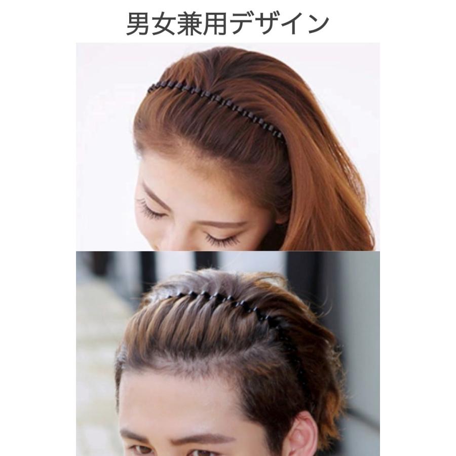 カチューシャ ウェーブ 2本セット 金属 シンプル ヘアバンド メンズ レディース  洗顔 前髪 固定 幅広 痛くない 髪留め ヘアアレンジ 波型｜umiwo｜04