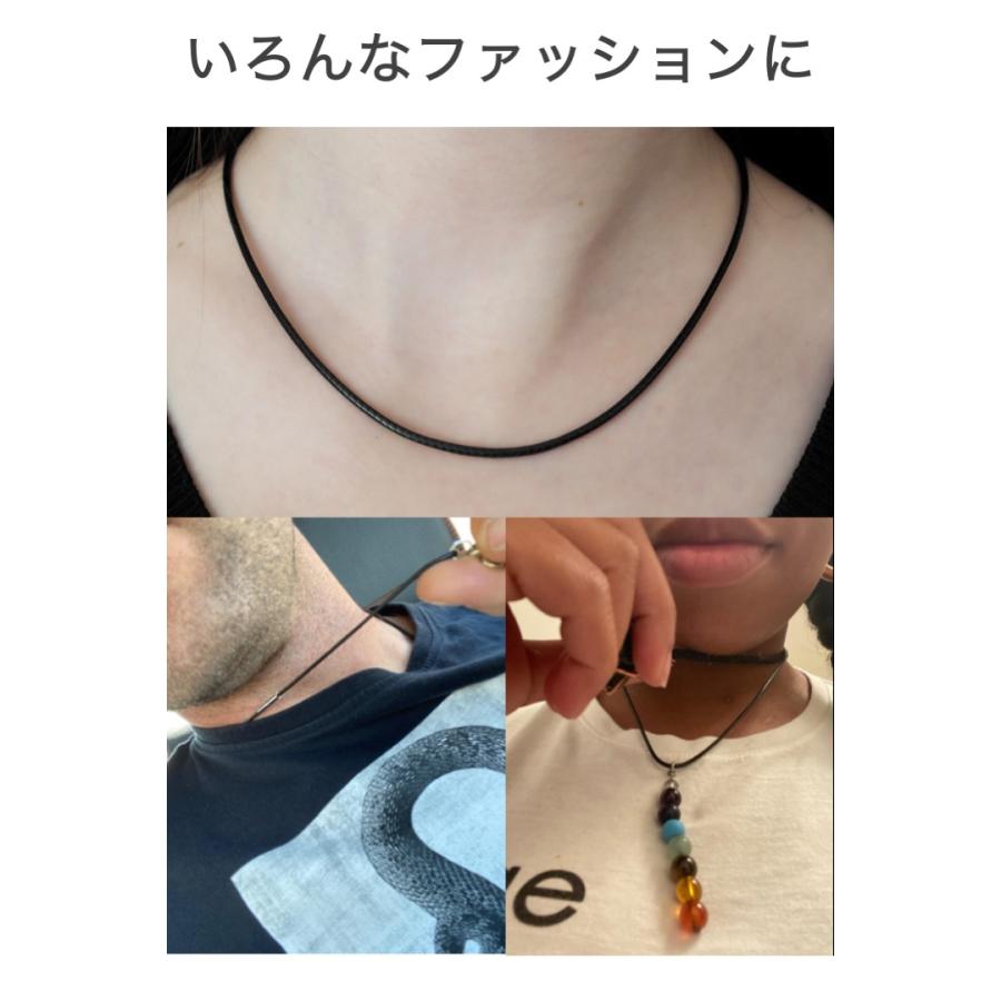 ワックスコード ネックレス 黒 太さ2mm 長さ45cm 紐 チョーカー メンズ