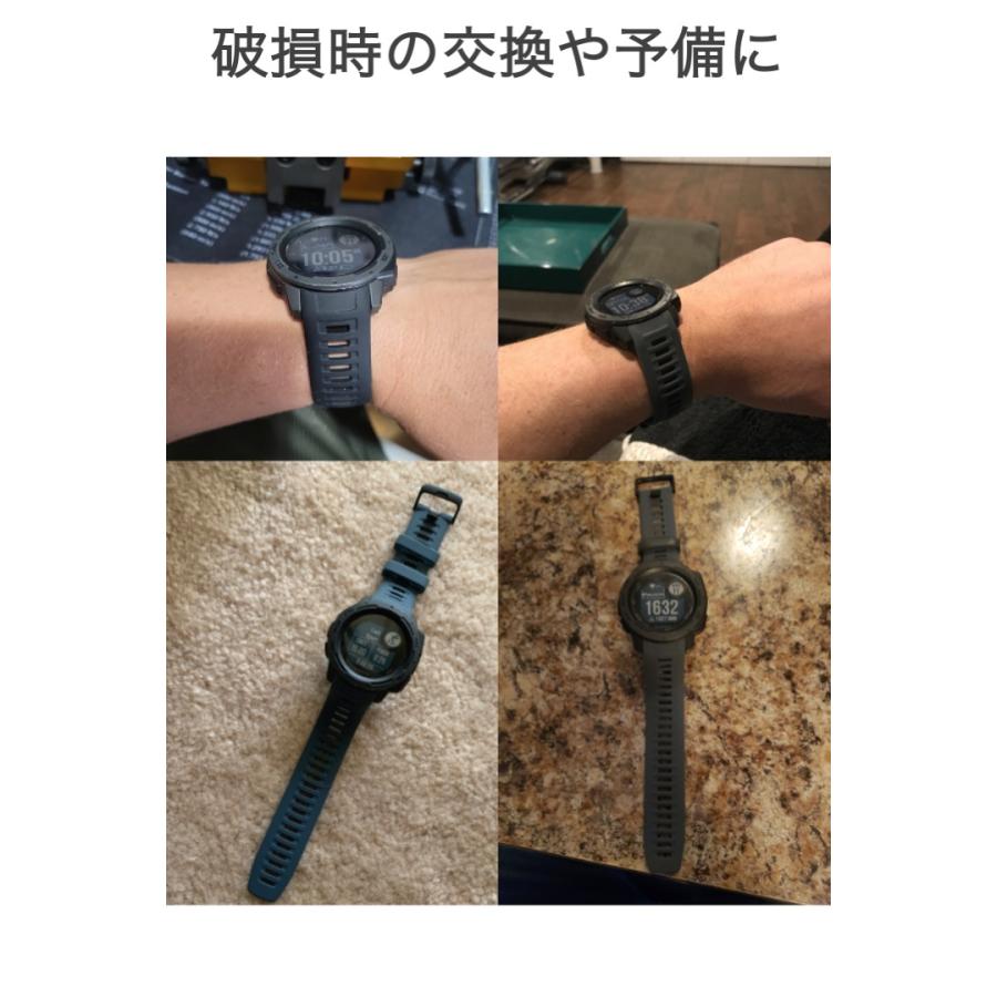 Garmin instinct 交換バンド 黒 シリコン 防水 互換 ばね棒 工具付き