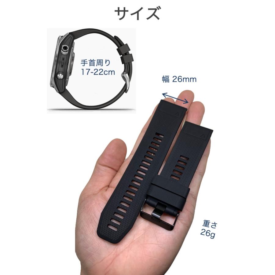 Garmin fenix 交換バンド 26mm 黒 シリコン 防水 互換 Fenix 5X Garmin fenix 交換バンド 26mm 黒 シリコン 防水 互換 Fenix 5X