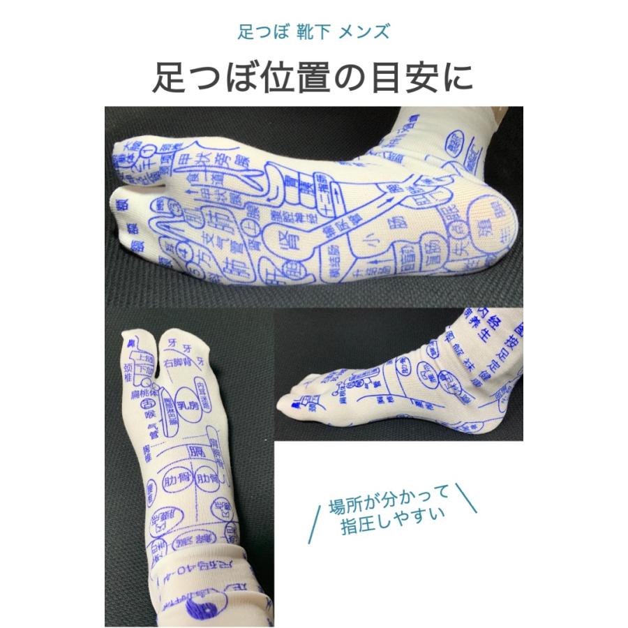足つぼ 靴下 メンズ 1組 中国語 本格 プリント ソックス ツボ押し 足裏