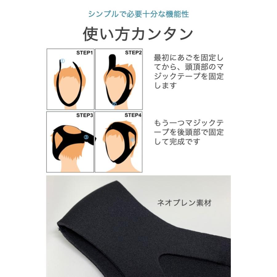 いびき防止 フェイスサポーター いびき対策 口呼吸改善 ブラック 大人 あごサポーター いびき防止 マジックテープ フェイスサポーター 鼻呼吸