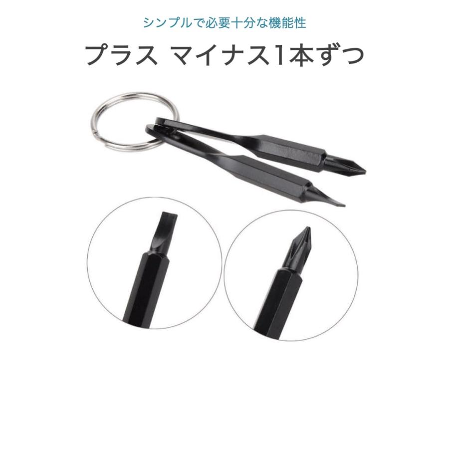 ミニ ドライバー 2種類セット 黒 プラス マイナス 携帯用 工具