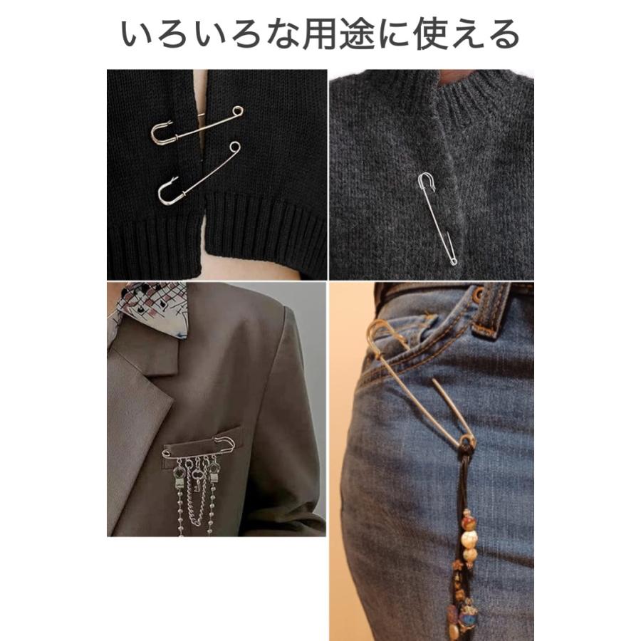 キルトピン 3色(9個)セット 長さ7cm 黒 金 銀 ブローチピン 安全ピン