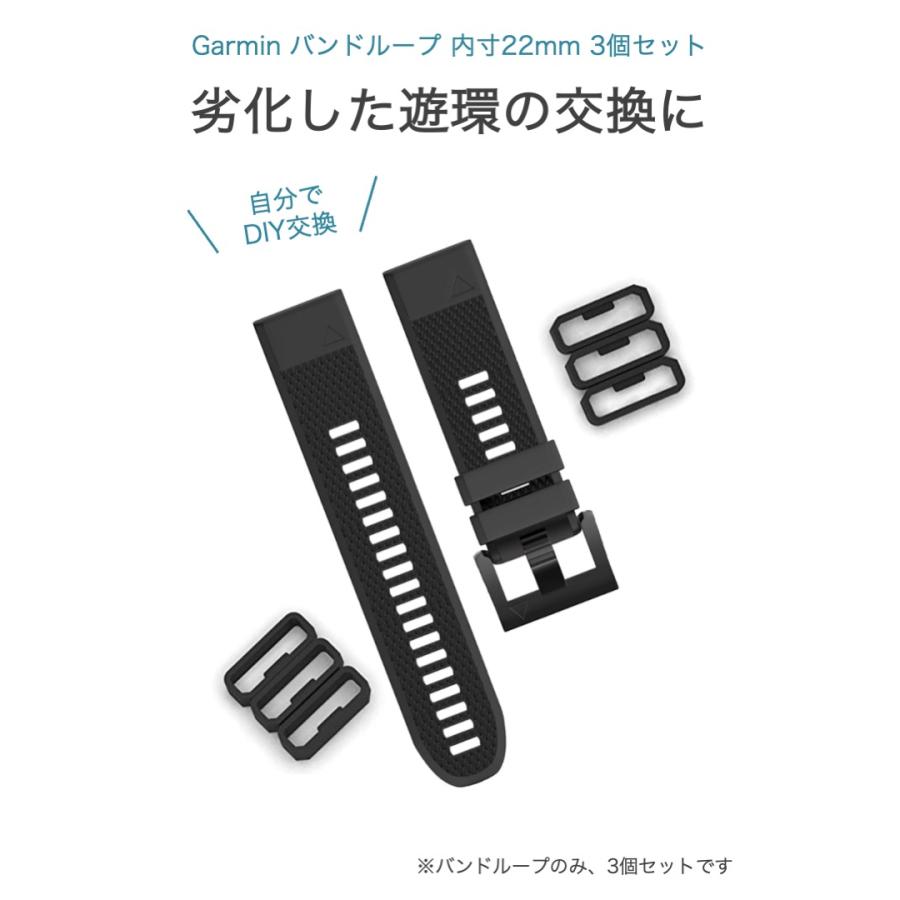 Garmin バンドループ 内寸22mm 3個セット 遊環 シリコン 腕時計バンド ループ ガーミン 交換 foreAthlete forerunner 220 630 Approach s10 s20 Fenix 5 6 |  | 01