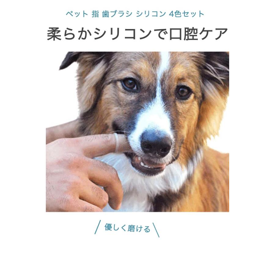 ペット 指 歯ブラシ 4色セット シリコン 指サック ソフト 口腔ケア 歯磨き 犬 猫 小型犬 中型犬 大型犬 歯周病 予防 クリーニング ハブラシ 歯茎 ペット歯ブラシ |  | 01
