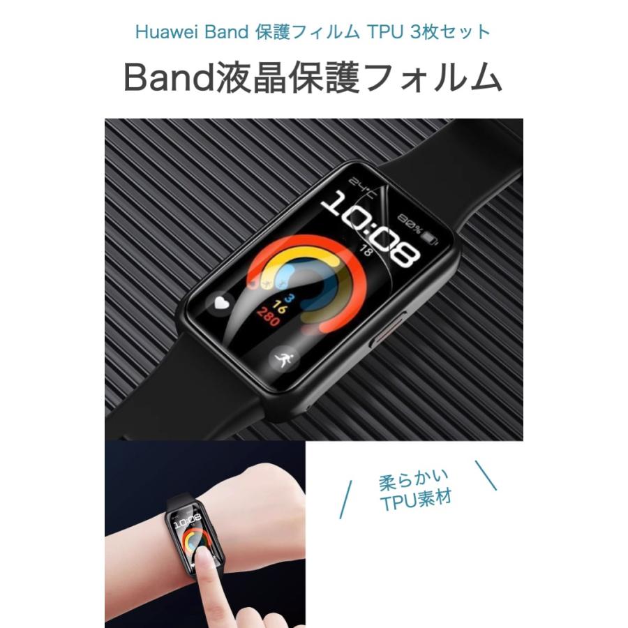 Huawei band 保護フィルム 3枚セット TPU ハイドロゲル 柔らかい 素材