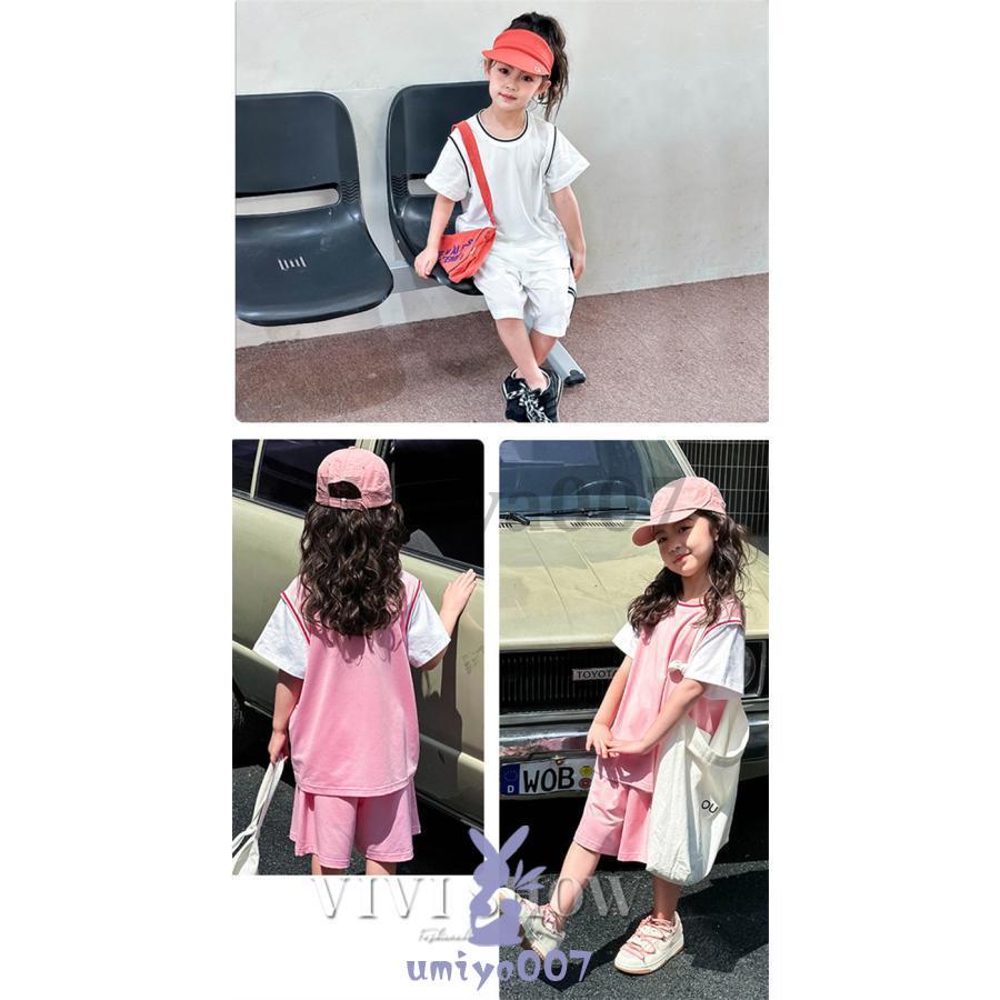 子供服 セットアップ キッズ 男の子 女の子 夏服 トップス 半袖tシャツ ハーフパンツ 半ズボン 子供ジャージ ジュニア スポーツウェア カジュアル｜umiya007｜09