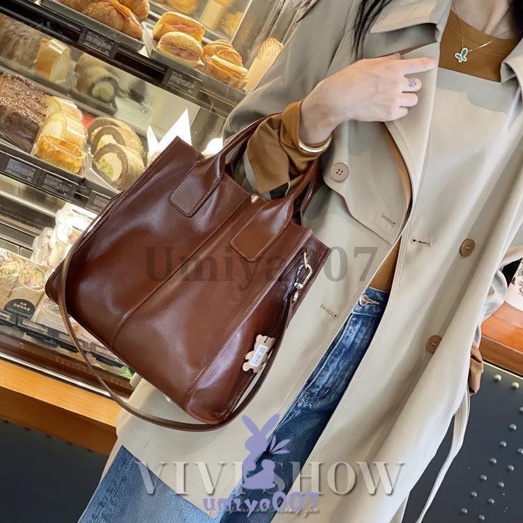 トートバッグ レディース ショルダーバッグ ハンドバッグ 2way シンプル A4 本革 レザー かばん 通勤通学 鞄の画像