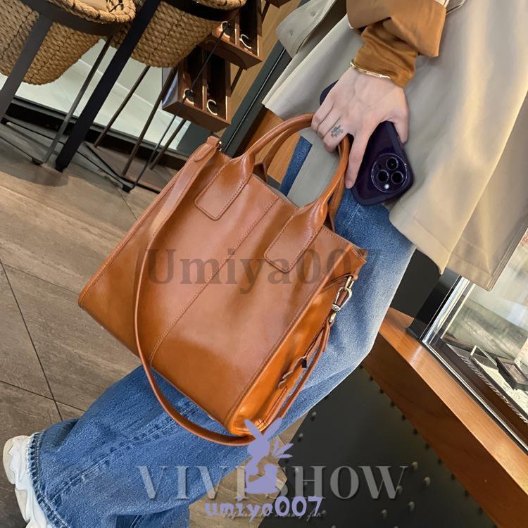 トートバッグ レディース ショルダーバッグ ハンドバッグ 2way シンプル A4 本革 レザー かばん 通勤通学 鞄の画像