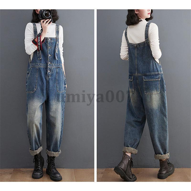 サロペット レディース パンツ リボン 低身長 サスペンダー ストレッチ