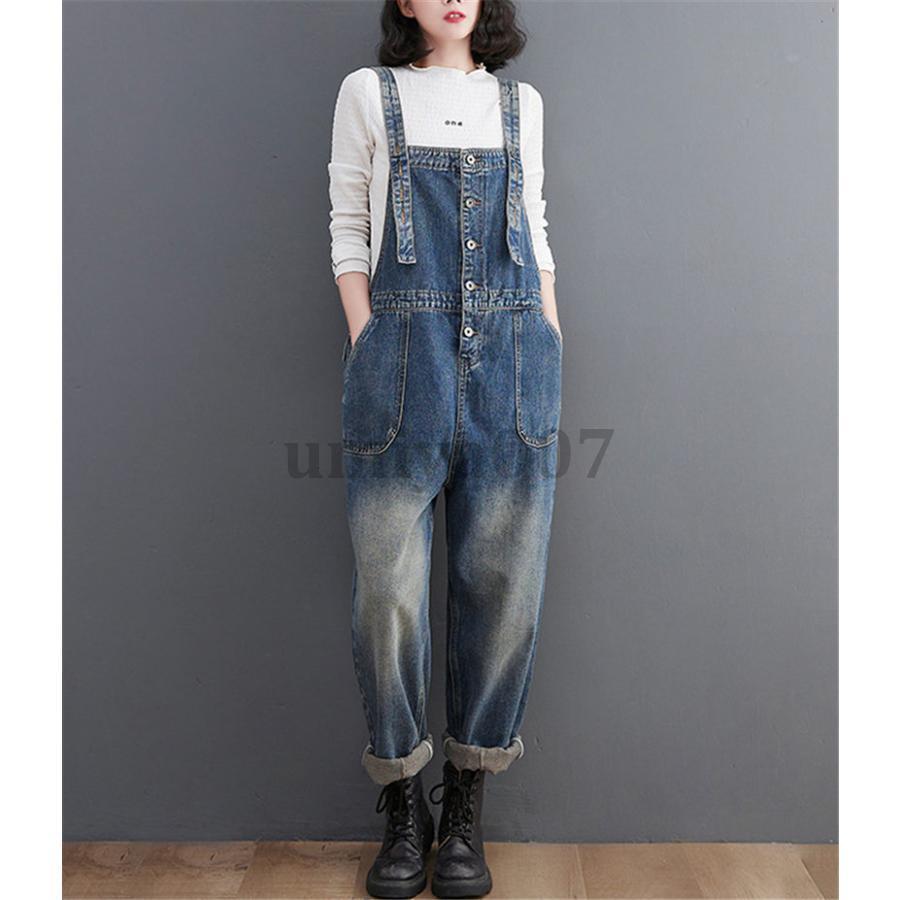 サロペット レディース パンツ リボン 低身長 サスペンダー ストレッチ