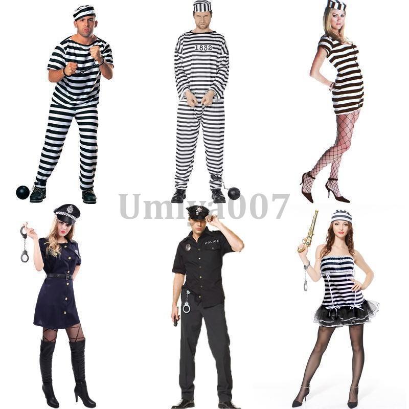 ハロウィン コスプレ仮装 泥棒 囚人服 衣装 ボーダー メンズ