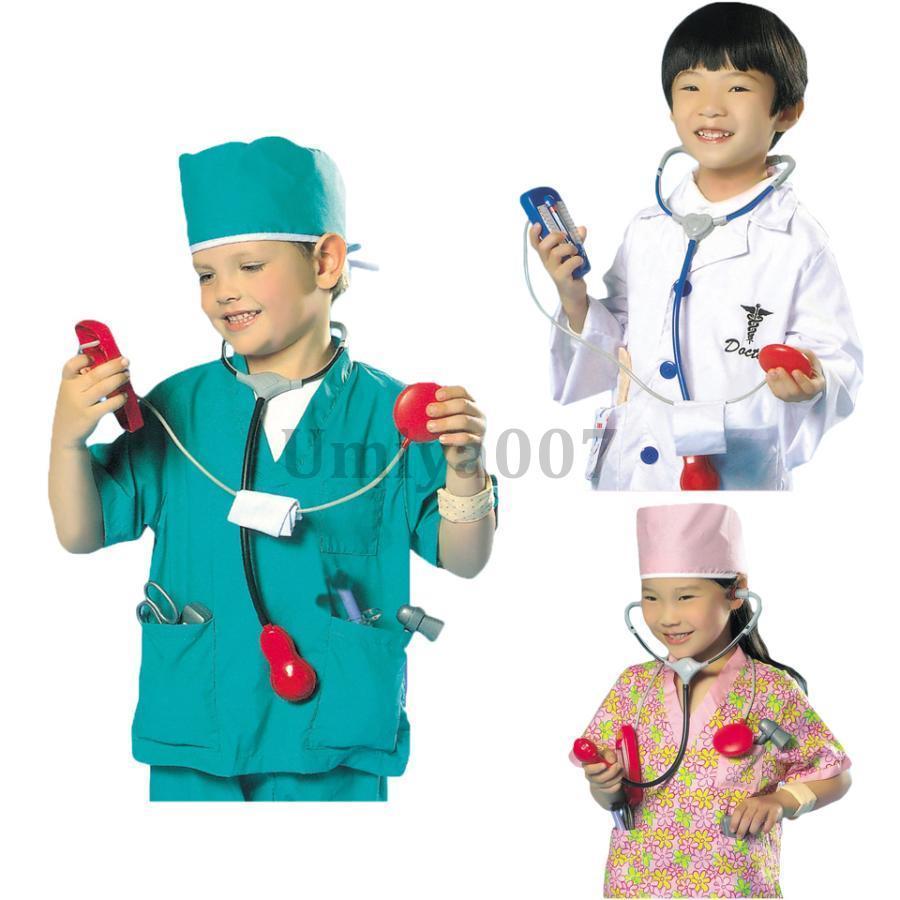 キッズ用 お医者さん衣装セット コスプレ ハロウィン キャラクター 男の子 女の子 コスチューム 白衣 医者 子供 手術 ナース 外科医 仮装 ...
