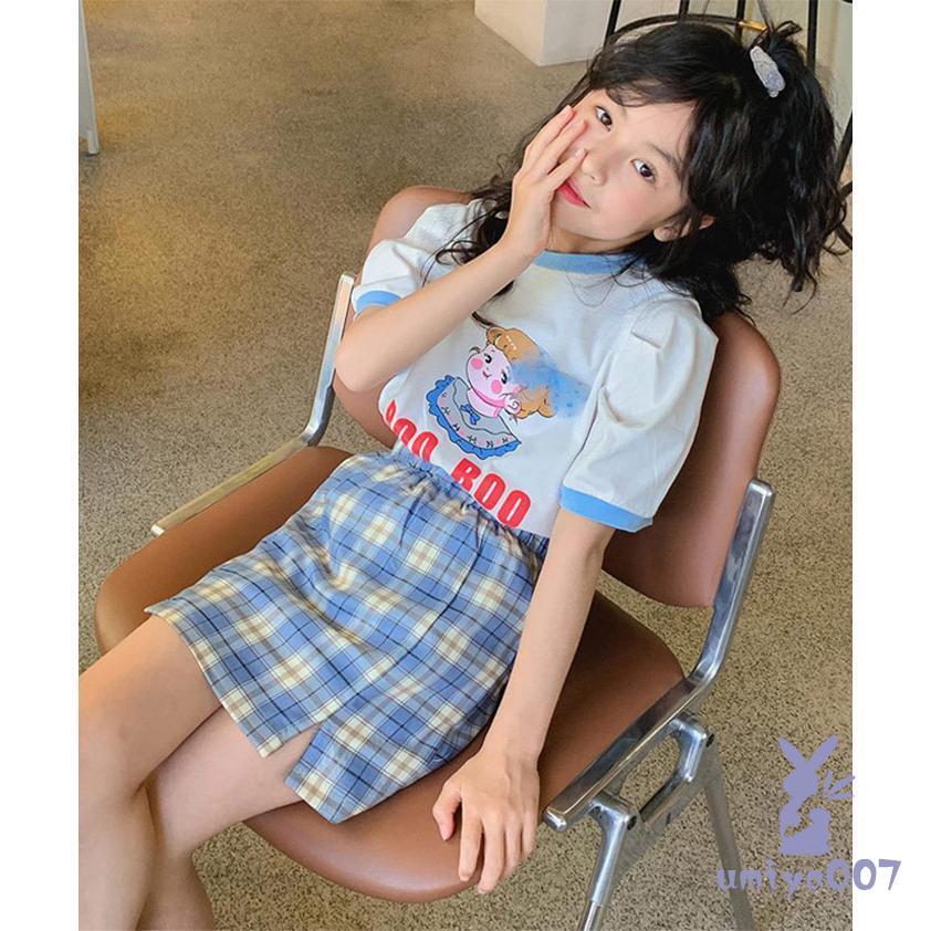 2点セット 韓国子供服 セットアップ 夏 女の子 Tシャツ スカート キッズ スカート 半袖 夏服 110 120 130 140 150cm カジュアル 普段着 通学着 子ども服｜umiya007｜02