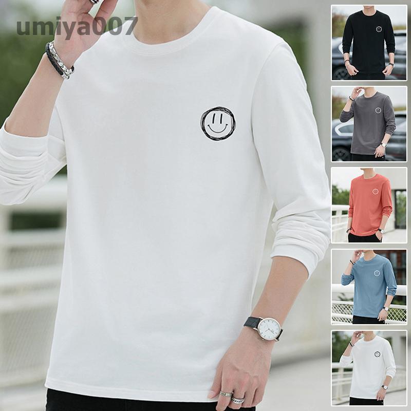 Tシャツ メンズ 長袖 ロングTシャツ ロンT 春秋服 Vネック クルー 