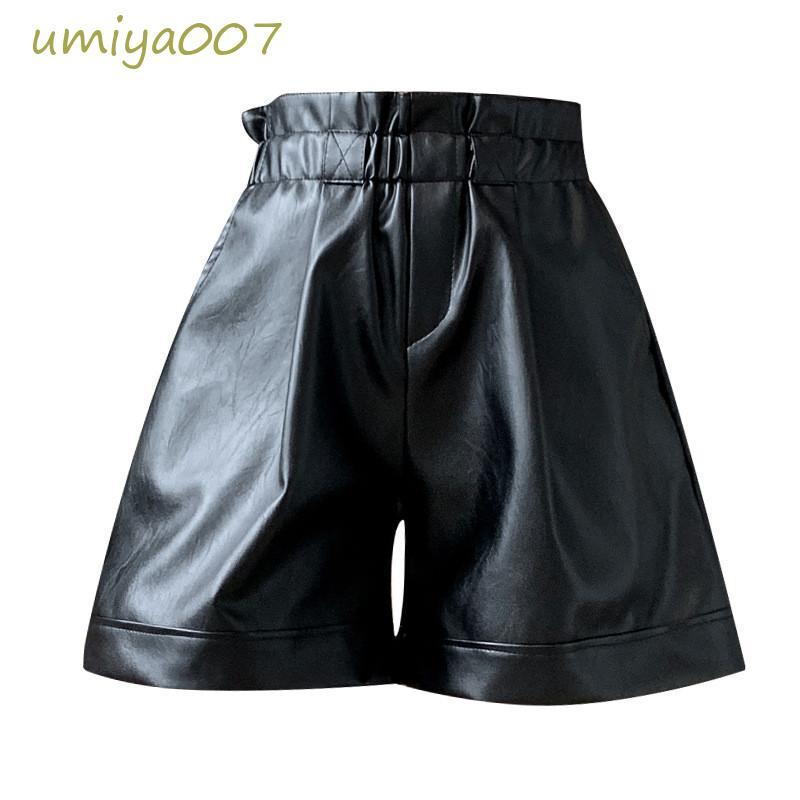 レザーパンツ レディース ハイウエスト ショートパンツ 短パン レザーパンツ レディース ハイウエスト ショートパンツ 短パン