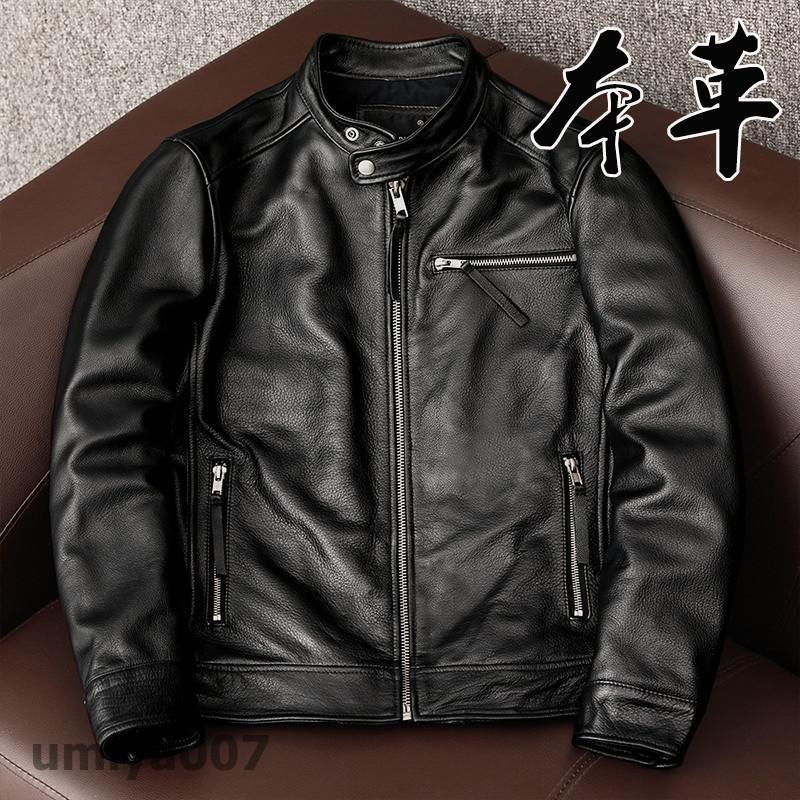 ライダースジャケット メンズ シングル 革ジャン 本革 レザージャケット 皮ジャン バイク 立ち襟 防風 ブルゾン B系 秋冬 冬服 バイカー ライダースジャケット メンズ シングル 革ジャン 本革 レザージャケット 皮ジャン バイク 立ち襟 防風 ブルゾン B系 秋冬 冬服 バイカー