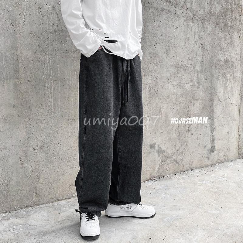 デニムワイドパンツ メンズ ロング丈パンツ 長パンツ ワイド デニムワイドパンツ メンズ ロング丈パンツ 長パンツ ワイド