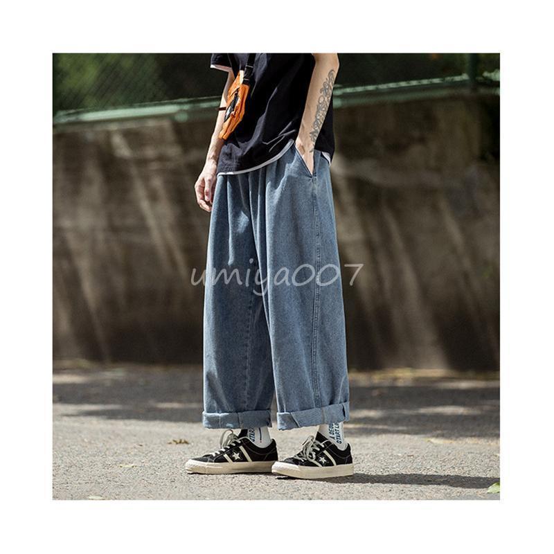 ワイド デニム パンツ ジーンズ メンズ ゆったり ルーズ ワイド デニム パンツ ジーンズ メンズ ゆったり ルーズ
