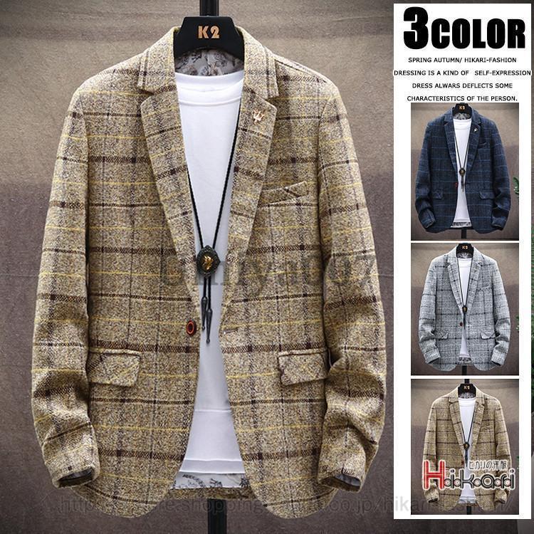 TAGLIATORE チェック柄 ビジネスジャケット メンズL 楽天市場】千鳥柄 ジャケット メンズ ブレザー チェック テーラード