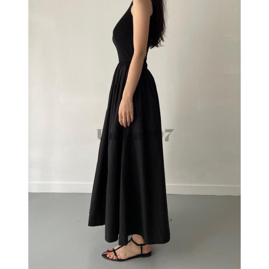 ワンピース ロングワンピース レディース きれいめ 切り替え 袖なし タンクトップ キャミワンピース サロペット ノースリーブ 春 夏 Aライン30代 40代の画像
