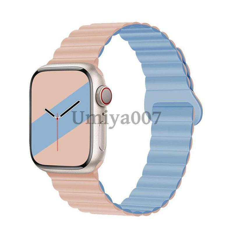 アップルウォッチ バンド Apple Watch シリコン マグネット スポーツ ベルト 49mm 45mm 44mm 42mm 41mm 女性 男性｜umiya007｜20