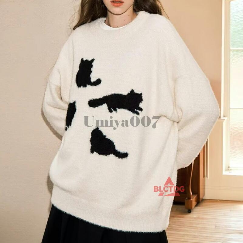 ニット シャギー ネコ ユニセックス メンズ レディース トップス
