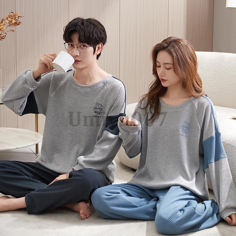 ペア カップル パジャマ メンズレディース ルームウェア 春秋