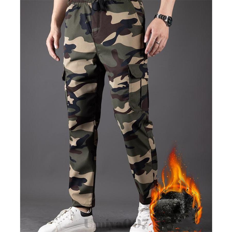 迷彩柄 カーゴパンツ 6ポケット 裏起毛 Cargo Pants メンズ ジョガー