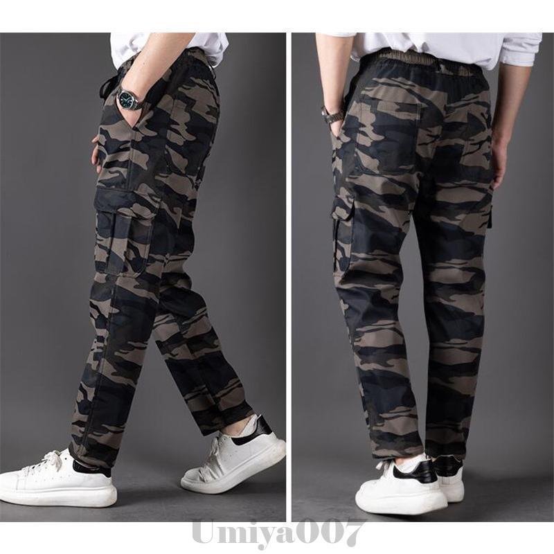 迷彩柄 カーゴパンツ 6ポケット 裏起毛 Cargo Pants メンズ ジョガー