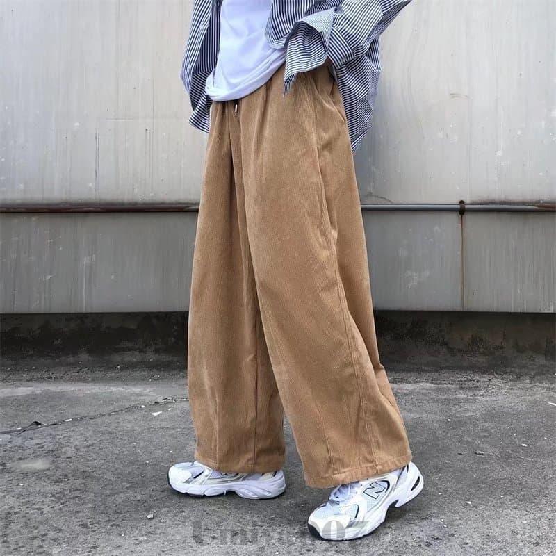 コーデュロイ ワイドパンツ メンズ イージーパンツ サルエルパンツ
