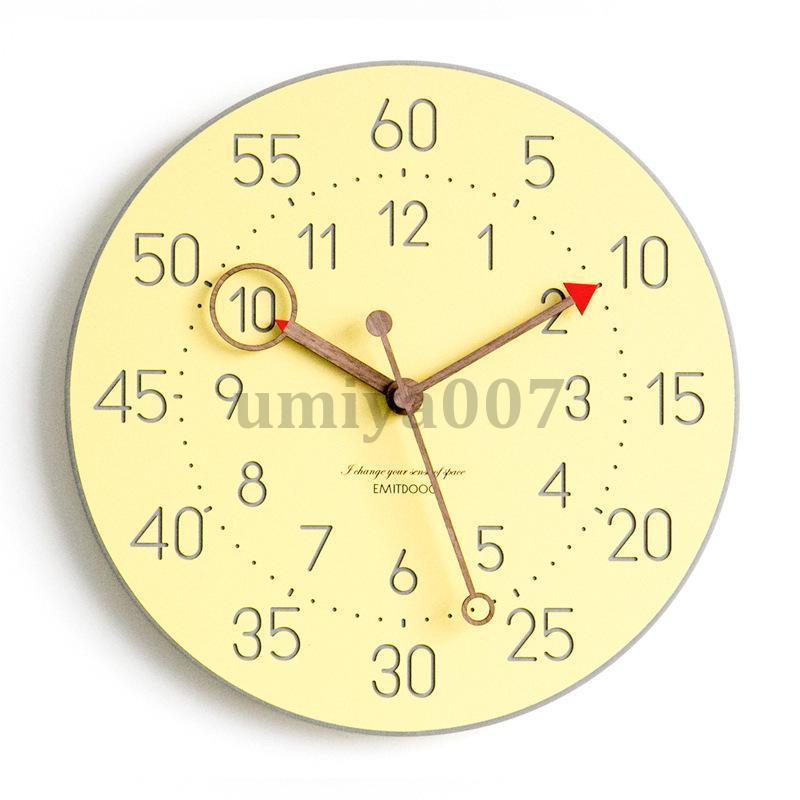 爆買 壁掛け時計 掛け時計 知育時計 壁掛け 木製 見やすい 北欧
