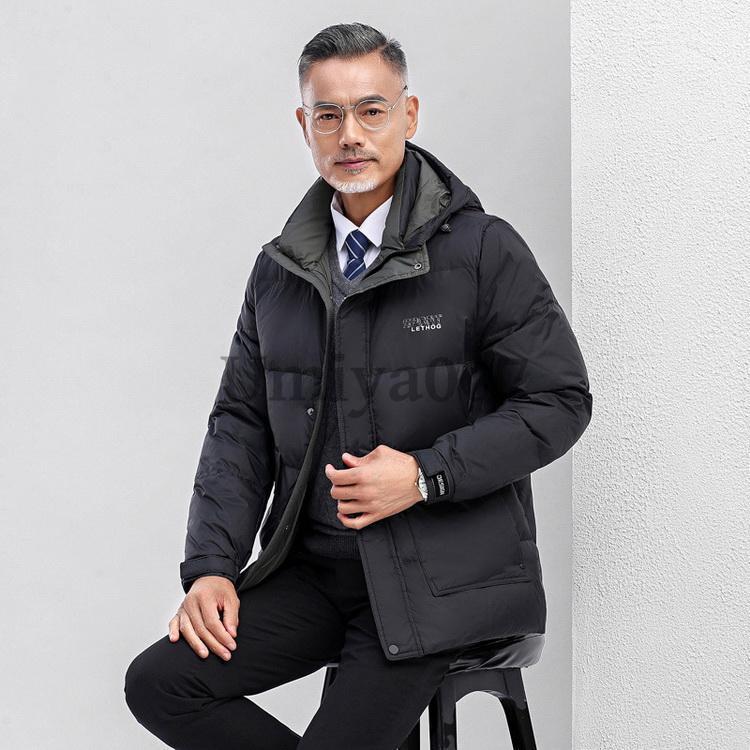 ダウンジャケット ダウンコート アウター コート ジャケット 90%ダウン あたたか 40代 50代 60代 メンズ ファッションの画像