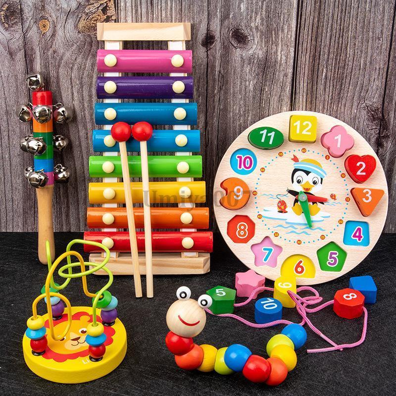 おもちゃ 7点 知育玩具 木のおもちゃセット 出産祝い 1歳 2歳 3歳 男女誕生日 プレゼント 楽器 おもちゃ｜umiya007｜11