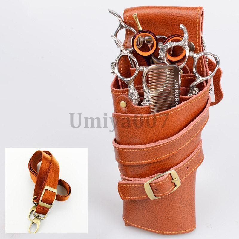 ヌメ革ブラック、ローズ型押しの蓋付き大容量シザーケース c85f99e36b588f3a3494e3c916ebe8