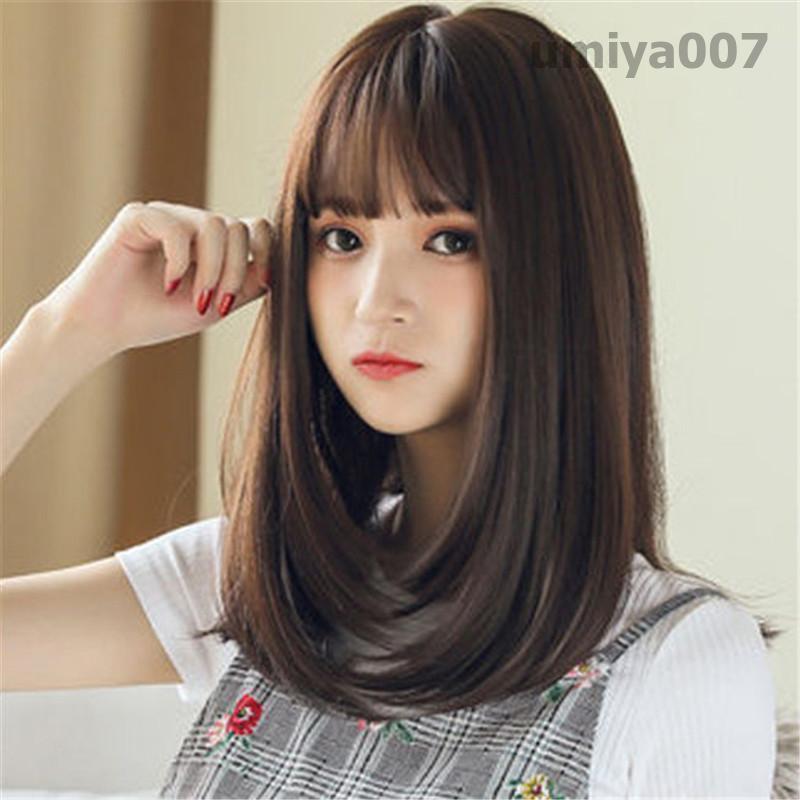 【ついてる♪】ファッションウイッグ キューティミディアム　メッシュ入り ついてる♪】ファッションウイッグ キューティミディアム