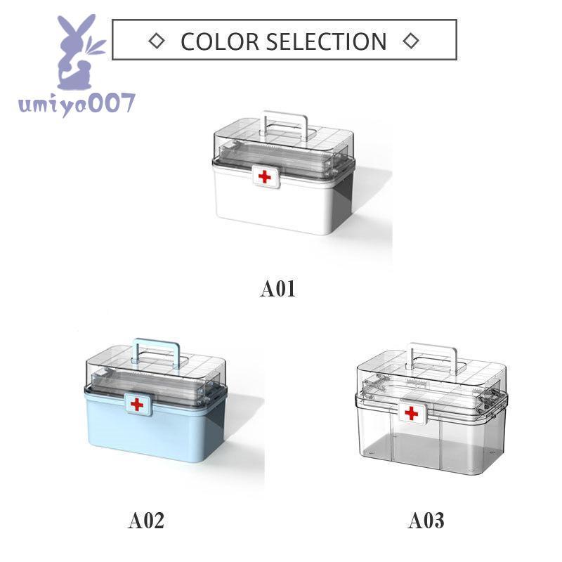 救急箱 薬箱 収納ケース 三段式 透明 大容量 ファーストエイド ファミリー 収納ボックス 北欧風 シンプル 防災 応急手当 応急処置 家庭用 車載用｜umiya007｜05