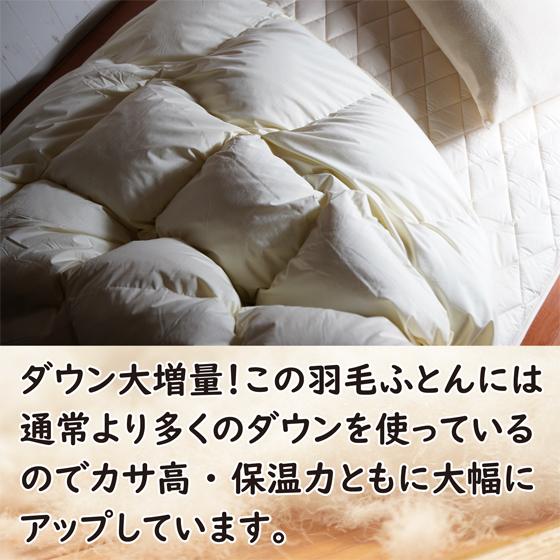 羽毛布団3点セット・組布団 シングルサイズ（羽毛掛け布団・三層羊毛混