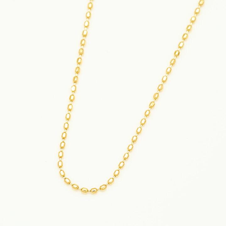 カットボールチェーン ネックレス 40cm K10 10金 ゴールド : umu