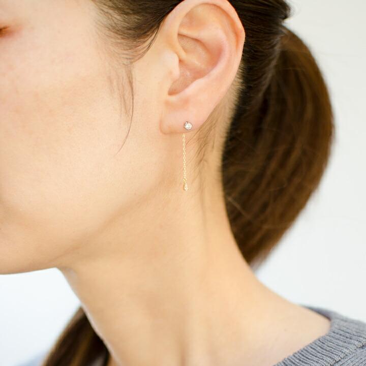 スイングキャッチ ダイヤモンド ペアシェイプ sgrondare ピアス 
