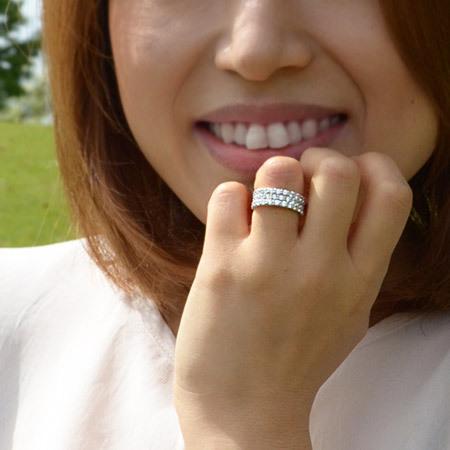 指輪 パヴェリング ダイヤモンド 2ct PT900・K18・K10選択可 プラチナ 