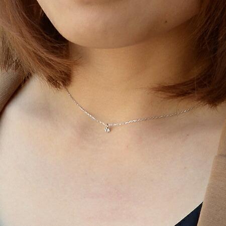 ペンダント ダイヤモンド 0.1ct SIクラス ネックレス アズキチェーン 