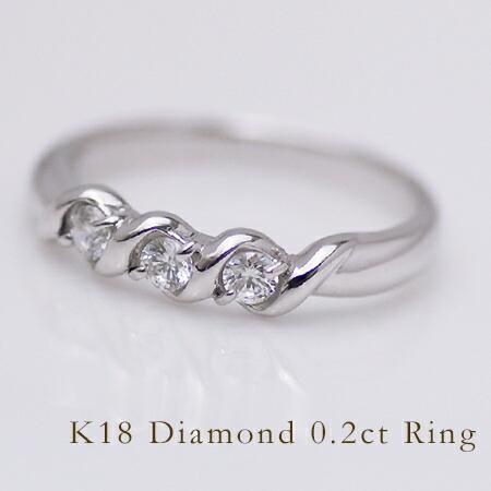 リング 指輪 レディース ダイヤモンド 0.2カラット 18金 ゴールド 4月誕生石 プレゼント K18 18K｜umu｜02