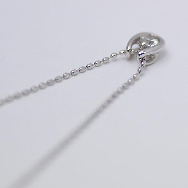 ペンダント ダイヤモンド 0.1ct ネックレス カットボールチェーン 