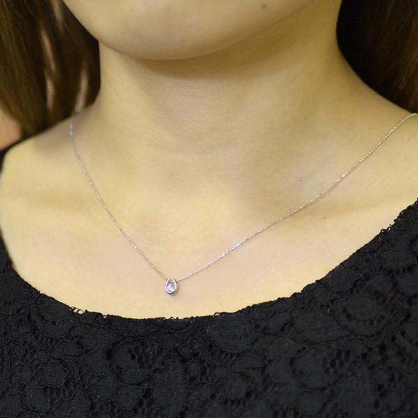 ペンダント ダイヤモンド 0.1ct ネックレス カットボールチェーン 